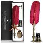 Vangoal Vintage Carving Feather Pen Set, Glittering Quill Antique Cal.... Fixed Price $22.50.
