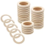 Uenhoy 30 Pcs 50MM/2" Natural Rings, Unfinished Wooden For Diy Cra.... Fixed Price $14.56.
