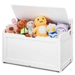 Wooden Toy Chest For Kids,toddler Storage Box W/flip-top Lid And Safety Hing. Fixed Price $100.00.