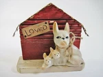 French Bulldog Family Wood Wall Plaque Rustic House Metal Roof By Creative Coop. Fixed Price $16.99.
