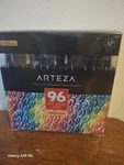 Arteza Real Brush Pens 96 Premium Water Based Markers W/ Flexible Tips. Fixed Price $44.99.