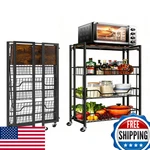 Garvee Large 4-TIER Foldable Storage Cart Lockable Caster 100LBS Loading. Fixed Price $150.94.