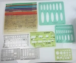Lot 19 Berol Steelcase Rapidesign Architecture Template Drafting Stencils. Fixed Price $36.27.