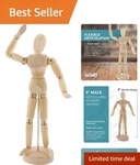 8-INCH Wooden Male Manikin Flexible, Posable Figure For Artists And Crafters. Fixed Price $29.69.