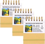 Mini Watercolor Paper Pads, 4X4, 3PACK, Kraft Hardcover Sketch Books, 140LB/300G. Fixed Price $27.99.