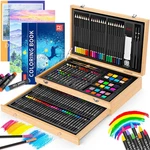 Art Supplies, Ibayam 150-PACK Deluxe Wooden Set Crafts Drawing Painting Kit. Fixed Price $65.21.