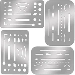 4 Pcs Erasing Shields Stainless Steel Drawing Template Drafting Tools Me. Fixed Price $9.82.