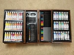 Art Studio By Battat Set, Supplies, 2-TIER Wood Case, Very Lightly Used. Fixed Price $35.00.