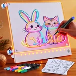 Led Drawing Board For Kids W/ Tracing Pages, Magnetic, Rechargeable Lumi. Fixed Price $65.98.