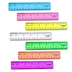 6 Rulers, Colored Clear Centimeters Inches, Assorted Colors. Fixed Price $9.03.