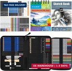 Kalour 76 Drawing Sketching Kit Set - Pro Art Supplies With Sketchbook & Waterco. Fixed Price $37.96.