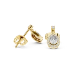 Feminine Twisted Double Halo Studs Pear Cut 34PC VVS1/D Diamond 925 Silver J326. Fixed Price $66.67.