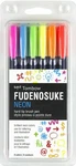 Tombow Fudenosuke Neon Brush Pen Set Of 6 Brilliant Colors Calligraphy Etc.. Fixed Price $9.25.