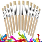 Ygaohf 12 Pcs Wooden Stencil Brushes For Acrylic Paint, 5.1", 5.5", Color. Fixed Price $13.29.