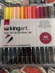 Kingart Twin Tip Brush Pens. Fixed Price $15.00.