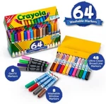 Crayola Washable Set Gel - Window Broad Line Markers, 64CT. Fixed Price $26.99.