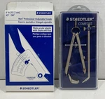 Staedtler Mars Comfort Precision Compass Set 551 And Adjustable Triangle. Fixed Price $60.00.