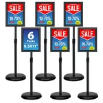 6PACKS 8.5X11 Inch Adjustable Pedestal Poster Sign Stand, Heavy Duty Floor St.... Fixed Price $186.47.