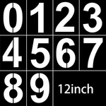 12 Large Number Stencils Set Reusable Plastic Size Inch, Black. Fixed Price $16.17.