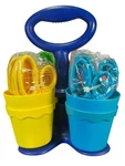 Caddy Set 24 Neon Blunt Tip School Class Supply Scissors With Organizer.. Fixed Price $15.99.