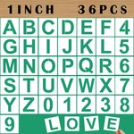 Mossdecal 36PCS Letter Stencils 1 Inch Reusable Plastic, Small. Fixed Price $13.66.