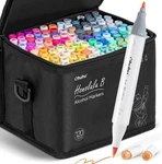 Ohuhu 120 Colors Brush-and-fine Dual Tips Alcohol-based Markers Refillable. Fixed Price $101.49.