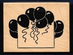 Balloon Message Board Birthday Party Frame Box N1958 Darcie's Wood Rubber Stamp. Fixed Price $6.89.