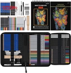 Prina 76 Pack Drawing Set Sketching Kit, Pro Art Supplies With 3-COLOR Sketchboo. Fixed Price $31.16.