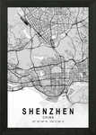 Shenzhen Light City Map Framed Wall Art Poster Canvas Print Picture. Fixed Price $47.40.
