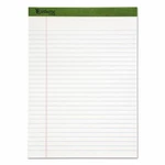 Ampad 100% Recycled Perforated Ruled 50 Sheet 8.5"X11.75" White Pads 12 Pack. Fixed Price $18.98.