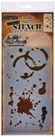 Tim Holtz Layered Stencil 4.125"X8.5", Splatters. Fixed Price $14.45.