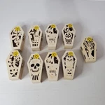 Make Market Halloween Coffin Box Light Up Wooden Home Decor Lot Set 9 Skull. Fixed Price $23.99.