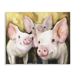 Stupell Industries Baby Pigs Animal Yellow Watercolor Painting Canvas Wall Ar.... Fixed Price $132.40.