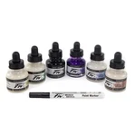 Daler-rowney Fw Acrylic Ink Bottle 6-COLOR Shimmering Set With Kitchen. Fixed Price $60.89.