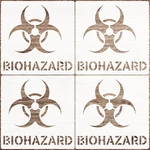 Wonderjune 4-PACK Biohazard Symbol Toxic Waste Graffiti Stencils 8X8". Fixed Price $30.49.