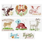 8PCS Farmhouse Template Plastic Reusable Animals Stencils For Pa.... Fixed Price $19.98.