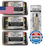 Ranger Ink Bundle - Tim Holtz Distress Watercolor Pencils Set Of 4 Pack Ideal. Fixed Price $94.75.