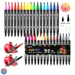 Zscm 32 Colors Duo Tip Brush Markers Pen Set, Artist Fine And C.... Fixed Price $16.95.