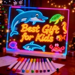 Led Drawing Board With 13 Light Effects, 17" Rechargeable Glow Doodle Note. Fixed Price $31.36.