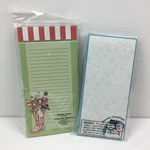 Season Greetings Patriotic Magnetic List Note Pad Paper Set Snowmen Fireworks. Fixed Price $13.99.