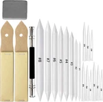 21 Pcs Blending Stumps Tortillions Set With Sketch Sandpaper Pencil Sharpene. Fixed Price $12.99.