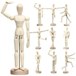 Soaoo 12 Pcs Artists Wooden Manikin Jointed Mannequin 8 Inch Flexible Mannequ.... Fixed Price $55.79.
