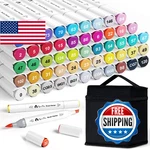Vigorfun Alcohol Markers Brush Tip, 52 Colors Dual Artist & Chisel. Fixed Price $41.42.