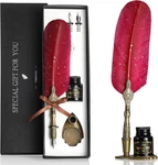 Vangoal Vintage Carving Feather Pen Set, Glittering Quill Antique Callig. Fixed Price $19.95.