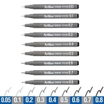 Artline Drawing System EK-232 Black Ink, Set Of 9 Pens (0.05MM 0.8MM). Fixed Price $45.00.