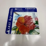 Staedtler Karat Aquarell Watercolor Crayons Set Of 12 Colors, Metal Storage. Fixed Price $15.99.