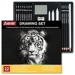 Aenir Charcoal Pencils For Drawing, Set Of 22, Pack Black & White. Fixed Price $22.85.