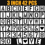 42 Pcs Letter Stencils 3 Inch, Interlocking Craft Kit, Reusable Plas.... Fixed Price $10.58.