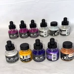 Daler Rowney Fw Pearlescent Liquid Acrylic Artists Ink - 11 Full Bottles. Fixed Price $104.99.