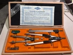 Vintage Alvin 795 Jd Drawing Set Compasses Wooden Storage Box. Fixed Price $24.00.